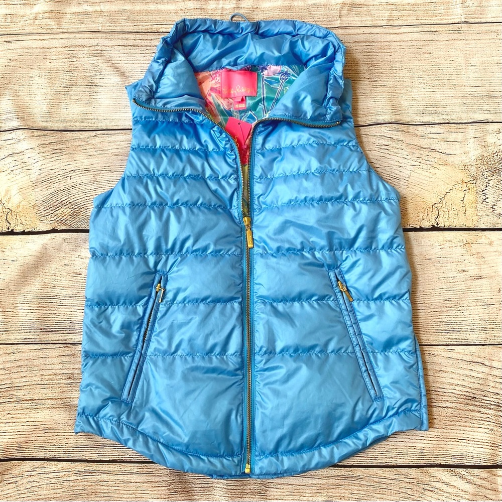 Lilly Pulitzer Blue Puffer Vest